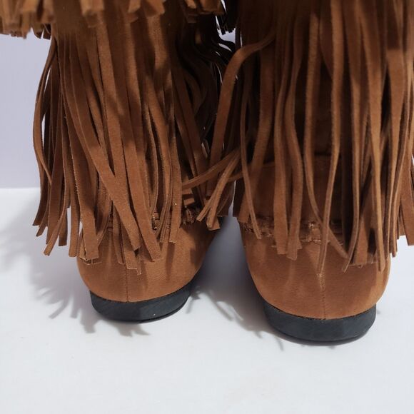 Hot Tomato Sz 10M Elk River Brown Fringe Women's Faux Suede Boots - Picture 10 of 13